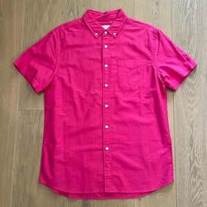 Saturdays New York City Short Sleeve Button Down // Large // Pink